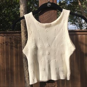 WORN ONCE White Flowered Crop Top